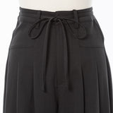 リボンベルト付シンプルタックワイドパンツ