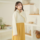 【10/23 10:59までの特別価格】ハーフジップニットドッキングワンピース