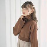 【10/23 10:59までの特別価格】ハーフジップニットドッキングワンピース