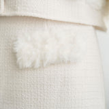 ふわふわファージャケット×ミニタイトスカートセットアップ