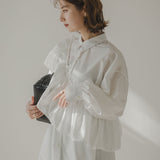 【10/23 10:59までの特別価格】フリルサッシュ付ブロードシャツ