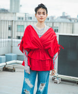 【10/23 10:59までの特別価格】【メール便】シアーギャザートップス【チュール】