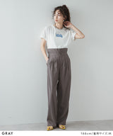【10/23 10:59までの特別価格】ウエストデザイン2wayタックワイドパンツ