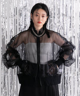 スリーブシャーリングシアーブルゾン【チュール】
