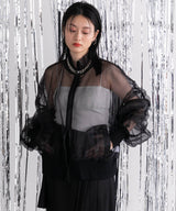 スリーブシャーリングシアーブルゾン【チュール】