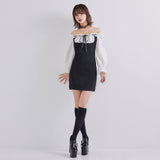 美バスト盛りオフショルタイトミニワンピース
