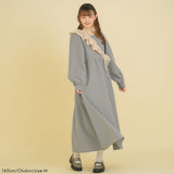 【10/23 10:59までの特別価格】チュールフリル付マキシワンピース