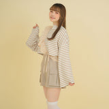 【10/23 10:59までの特別価格】ワイドスリーブボーダーロンT
