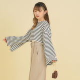 【10/23 10:59までの特別価格】ワイドスリーブボーダーロンT
