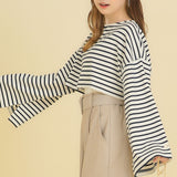 【10/23 10:59までの特別価格】ワイドスリーブボーダーロンT