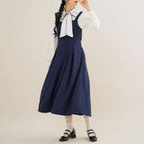 【10/23 10:59までの特別価格】ウエストリボンシンプルジャンスカワンピ