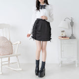 【10/23 10:59までの特別価格】サイドフリルレースアップタイトスカート
