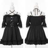 【10/23 10:59までの特別価格】シャーリングバストレースアップワンピース