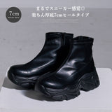 厚底Y2Kハイカットスニーカーブーツ【ストレッチ】【美脚】【大きいサイズ有】
