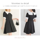 【10/23 10:59までの特別価格】レース角襟クラシカルワンピース