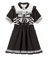 【10/23 10:59までの特別価格】ハートビジューリボンヨークフリルサイドレースアップワンピース