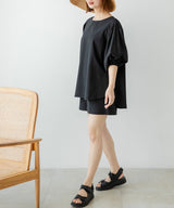 【10/23 10:59までの特別価格】バルーン袖トップス&ハーフパンツ/ラッシュガードセット