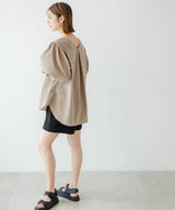 【10/23 10:59までの特別価格】バルーン袖トップス&ハーフパンツ/ラッシュガードセット