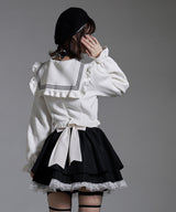 セーラーカラーブラウス学生服風セットアップ3点セット