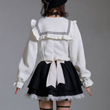 セーラーカラーブラウス学生服風セットアップ3点セット