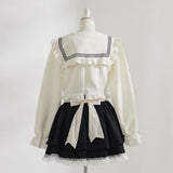 セーラーカラーブラウス学生服風セットアップ3点セット