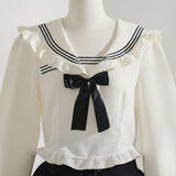 セーラーカラーブラウス学生服風セットアップ3点セット