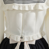 セーラーカラーブラウス学生服風セットアップ3点セット