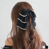 ティアードシフォンパールヘアクリップ