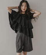 【10/23 10:59までの特別価格】アシンメトリーフリルTシャツ