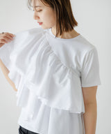 【10/23 10:59までの特別価格】アシンメトリーフリルTシャツ
