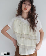 【10/23 10:59までの特別価格】ボリュームラッフルTシャツ