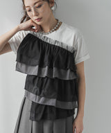 【10/23 10:59までの特別価格】ボリュームラッフルTシャツ