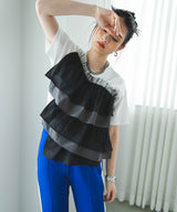 【10/23 10:59までの特別価格】ボリュームラッフルTシャツ