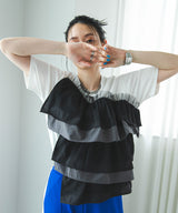 【10/23 10:59までの特別価格】ボリュームラッフルTシャツ