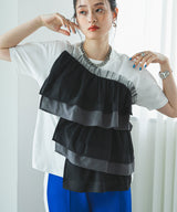 【10/23 10:59までの特別価格】ボリュームラッフルTシャツ
