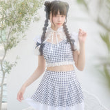 【10/23 10:59までの特別価格】デコルテレースティアードスカート水着