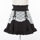 【10/23 10:59までの特別価格】レースフリル切替フレアスカート