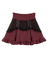 【10/23 10:59までの特別価格】レースフリル切替フレアスカート