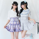 レースアップリボンパールティアードスカート