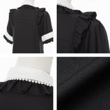 【10/23 10:59までの特別価格】パール襟ビジューフリルブラウス