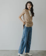 【10/23 10:59までの特別価格】ミックスカラーVネックベスト【ニット】