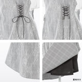 【10/23 10:59までの特別価格】レースレイヤードレースアップワンピース