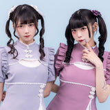 【10/23 10:59までの特別価格】チャイナ釦スリットワンピース