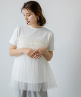 【10/23 10:59までの特別価格】チュールフリルドッキングTシャツ
