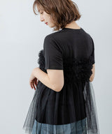 【10/23 10:59までの特別価格】チュールフリルドッキングTシャツ