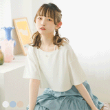【10/23 10:59までの特別価格】【メール便】クロップドロゴ刺繍Tシャツ