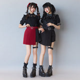 ガーター付きプリーツショートパンツ