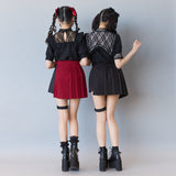 ガーター付きプリーツショートパンツ