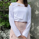 【10/23 10:59までの特別価格】アシメントリーカットデザイントップス【大きいサイズ有】