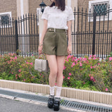 ハイウエストベルトショートパンツ